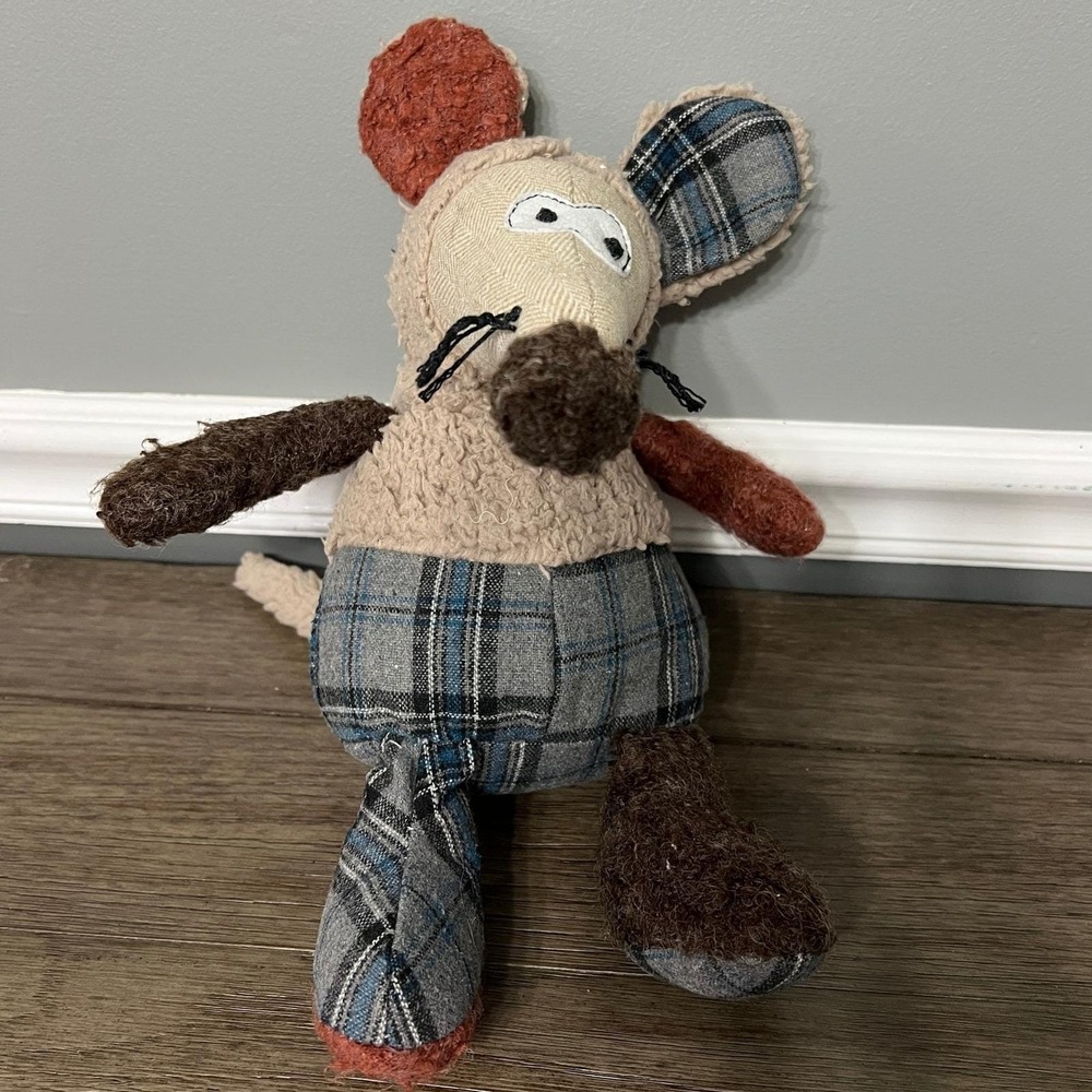 Gund Fabrock Mouse Plush Stuffed‎ Animal Plaid Pants Patchwork Toy RARE 4034678